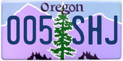 OR license plate 005SHJ