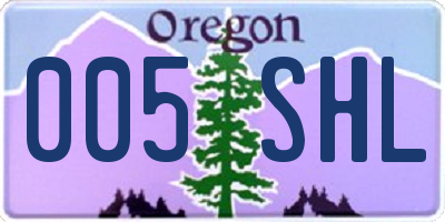 OR license plate 005SHL