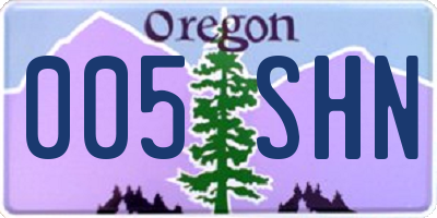 OR license plate 005SHN