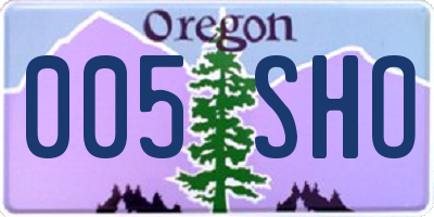 OR license plate 005SHO