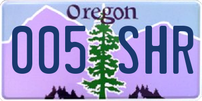 OR license plate 005SHR