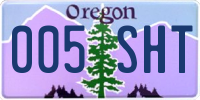 OR license plate 005SHT