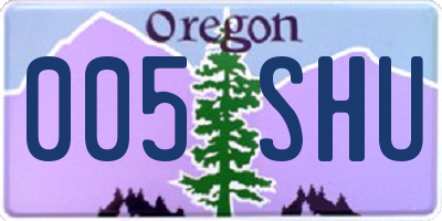 OR license plate 005SHU