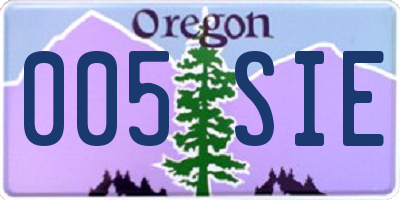 OR license plate 005SIE
