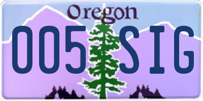 OR license plate 005SIG