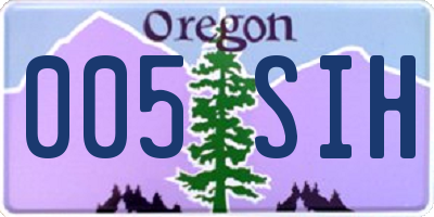 OR license plate 005SIH