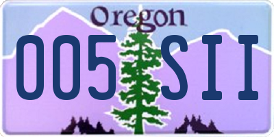 OR license plate 005SII