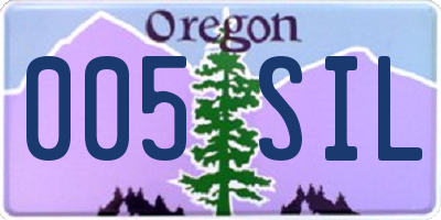 OR license plate 005SIL