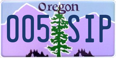 OR license plate 005SIP