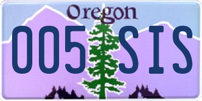 OR license plate 005SIS