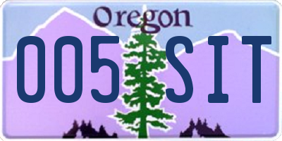 OR license plate 005SIT