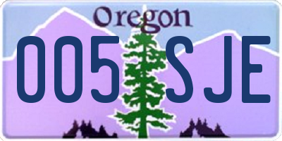 OR license plate 005SJE