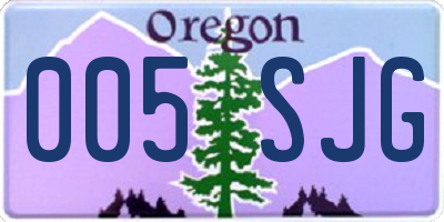 OR license plate 005SJG