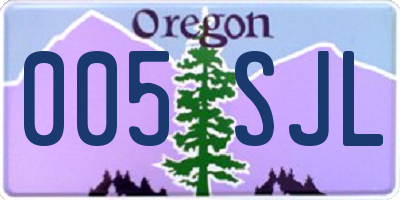 OR license plate 005SJL