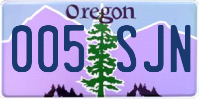 OR license plate 005SJN