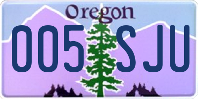 OR license plate 005SJU