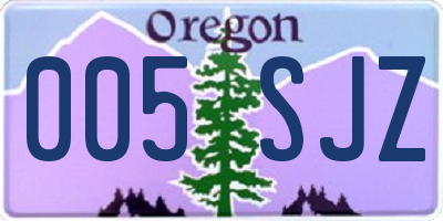OR license plate 005SJZ