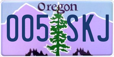 OR license plate 005SKJ