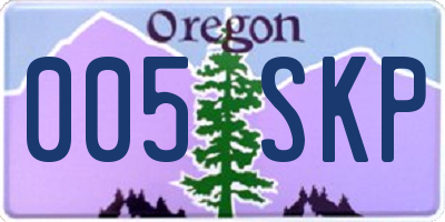 OR license plate 005SKP
