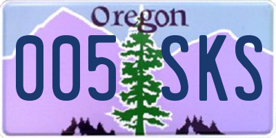OR license plate 005SKS
