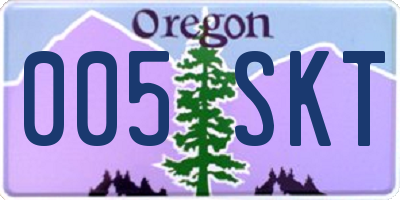 OR license plate 005SKT