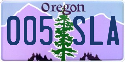 OR license plate 005SLA