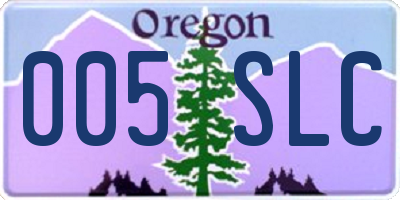 OR license plate 005SLC