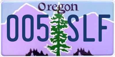 OR license plate 005SLF