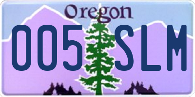 OR license plate 005SLM
