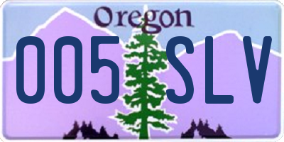 OR license plate 005SLV