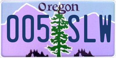 OR license plate 005SLW