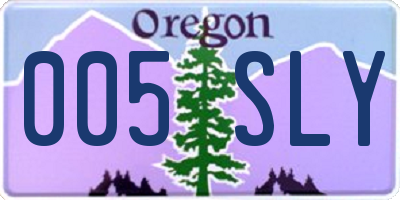OR license plate 005SLY