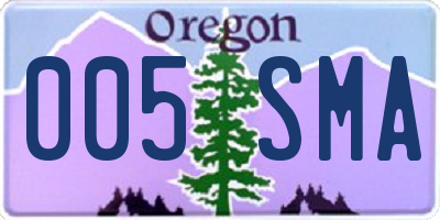 OR license plate 005SMA