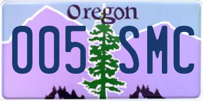 OR license plate 005SMC