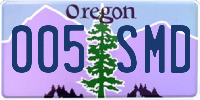 OR license plate 005SMD