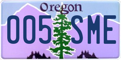 OR license plate 005SME
