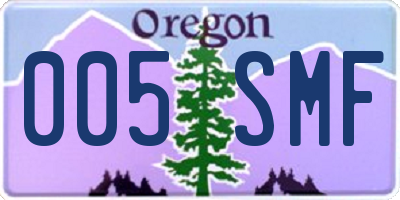OR license plate 005SMF
