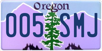 OR license plate 005SMJ