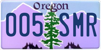 OR license plate 005SMR
