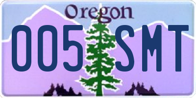 OR license plate 005SMT