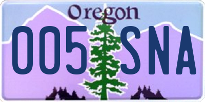 OR license plate 005SNA