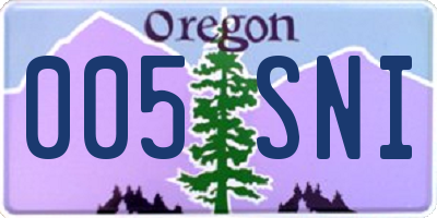 OR license plate 005SNI