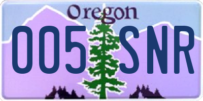 OR license plate 005SNR