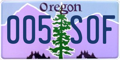 OR license plate 005SOF