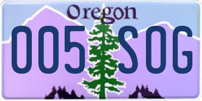 OR license plate 005SOG