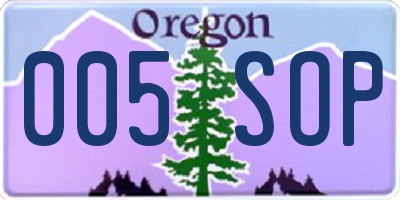 OR license plate 005SOP