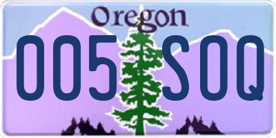 OR license plate 005SOQ