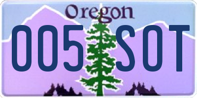 OR license plate 005SOT