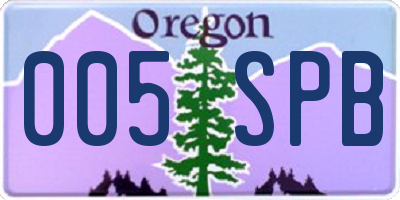 OR license plate 005SPB