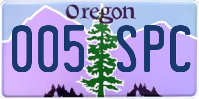 OR license plate 005SPC